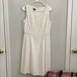 Talbots Cream Floral Lace Midi Dress